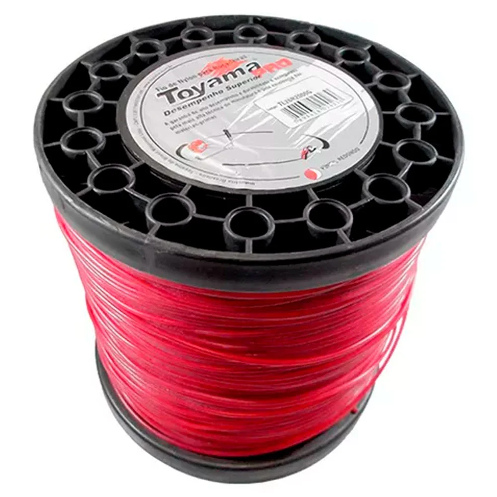 Fio Nylon 3mm Vermelho 2,268 Kg Roçadeira Toyama 280mt